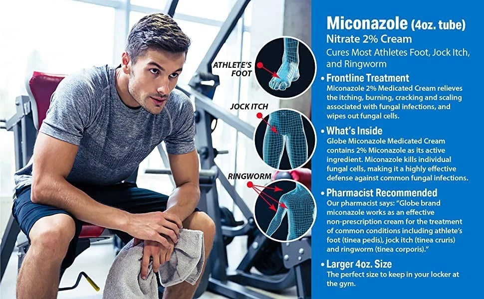 6X Miconazole Antifungal Cream 2% - Cures Most Fungal Infections