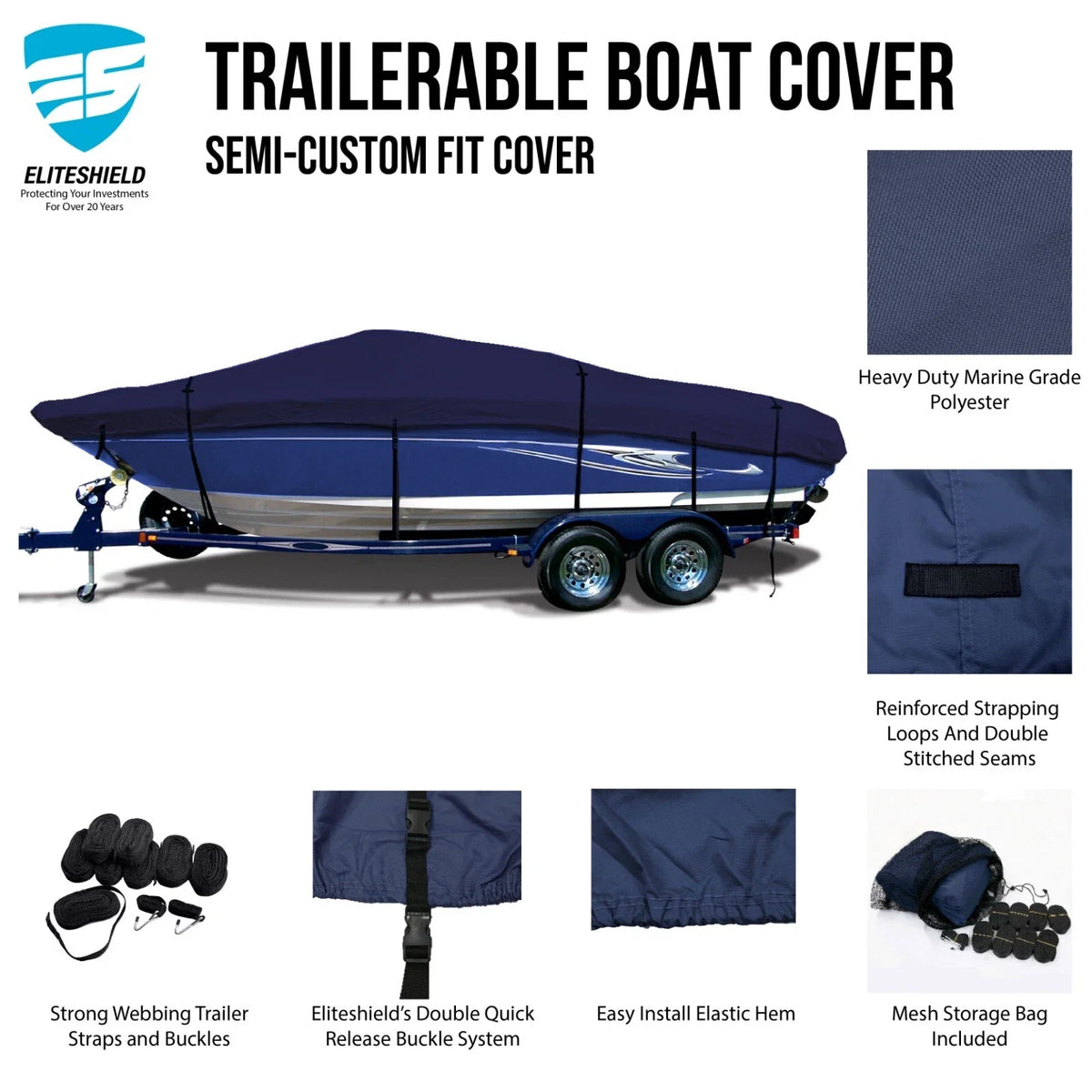 Heavy Duty Storage Cover for Bayliner 175 BR (2000–2023)