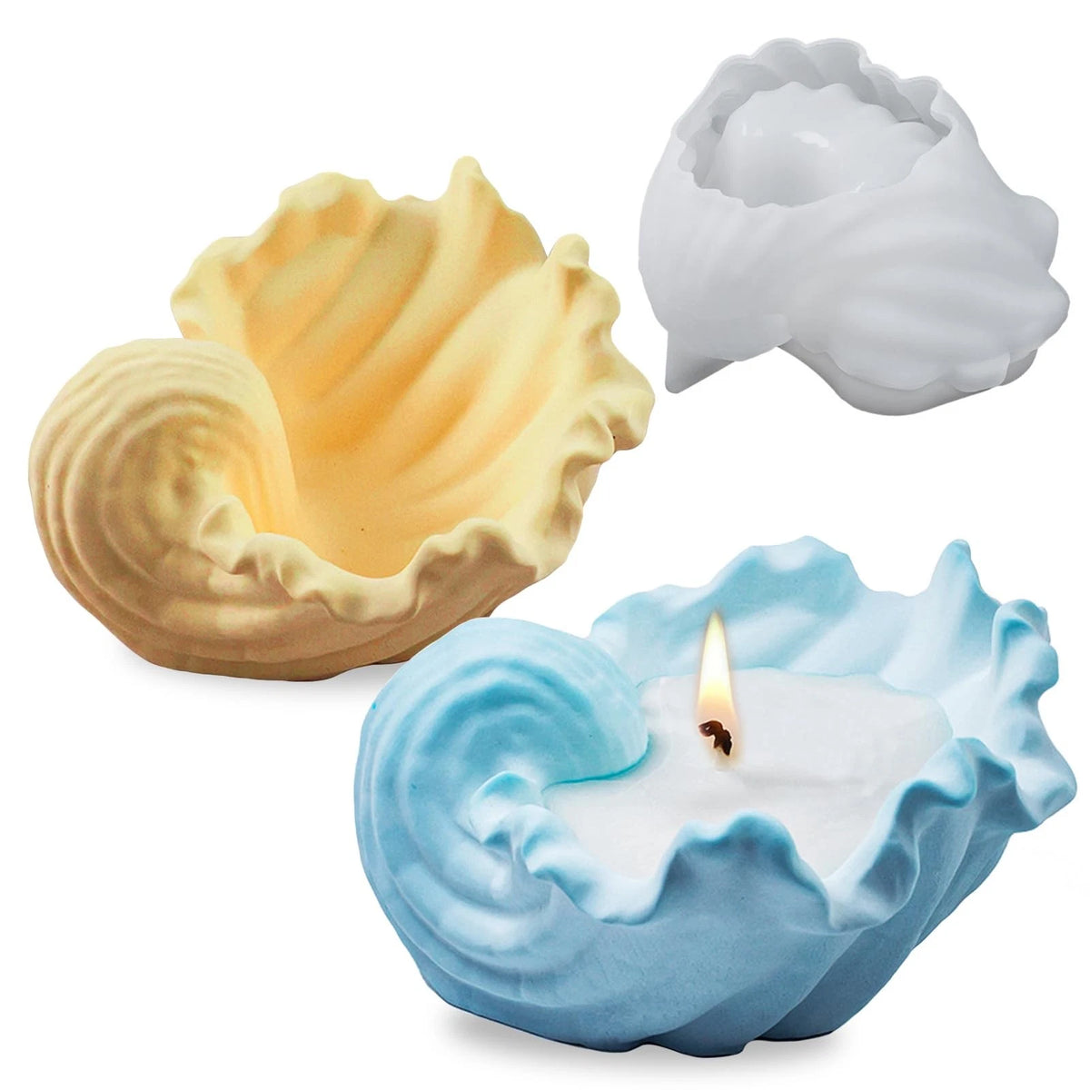 Wave Shell Tray Silicone Mold for Medium Holder