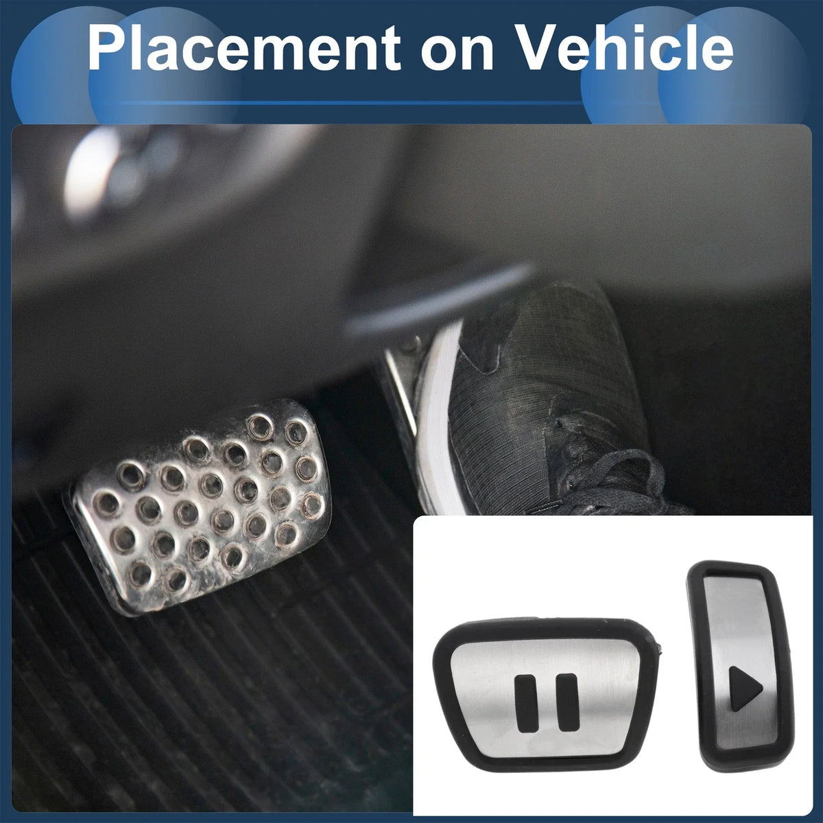 Set of 2 Automatic Footrest Pedals Cover for Volkswagen ID.4 (2020–2024) Silver Tone