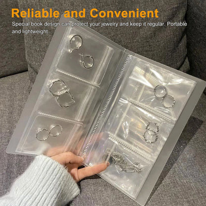 2Pcs Transparent Clear Earring Storage Book with Bag