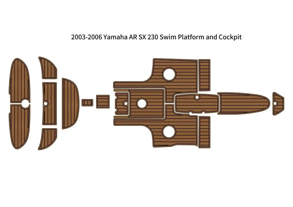 Traction Mats for Yamaha Jet Boat SX230 AR230 (2003–2006) Brown/Black