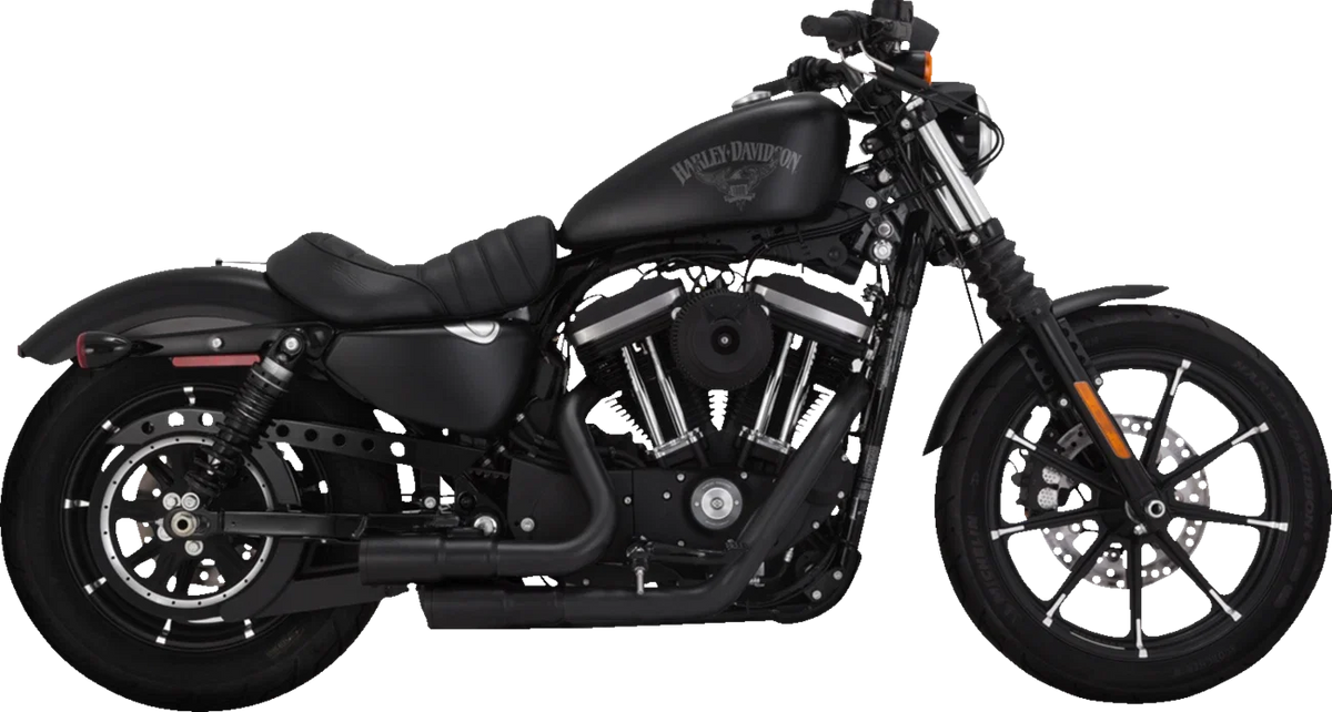 Vance & Hines Mini Grenades Exhaust for Harley Fat Boy (2007–2009) Matte Black