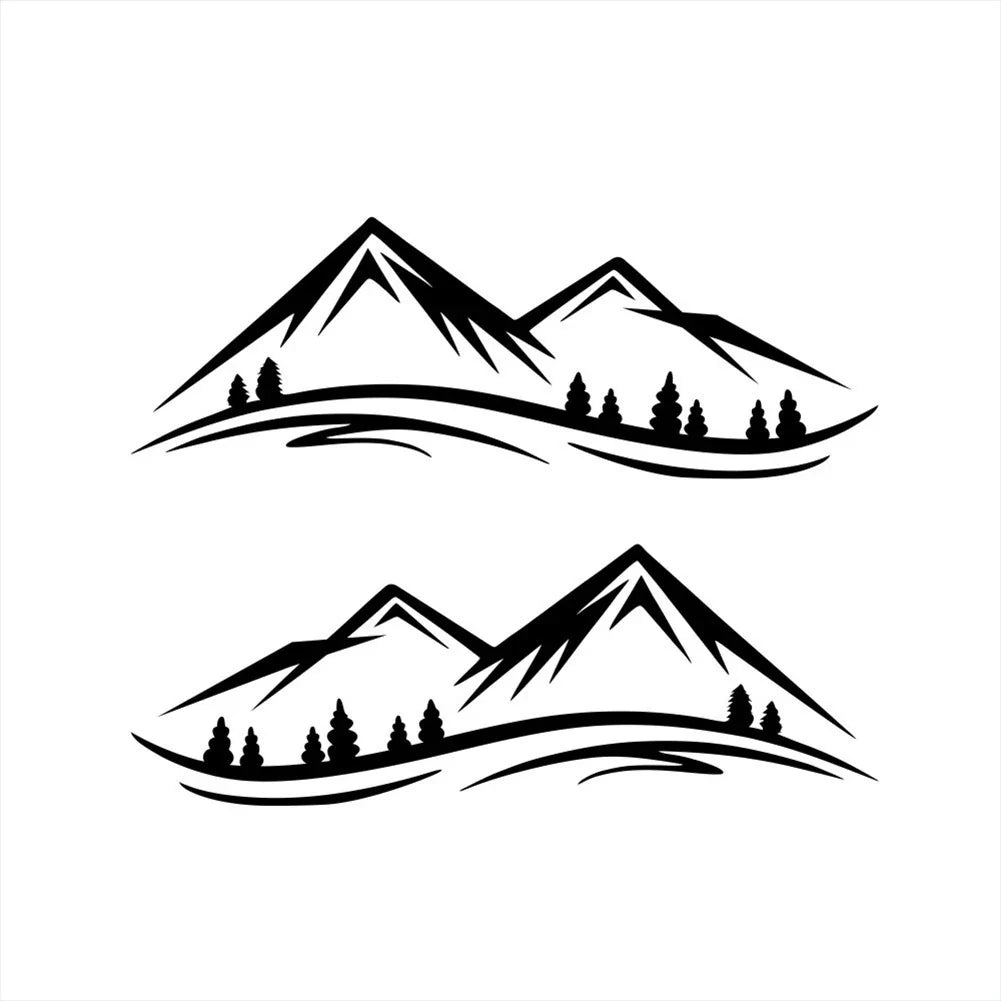 Stickers for RV Body Panel - Glossy Black Wood Design