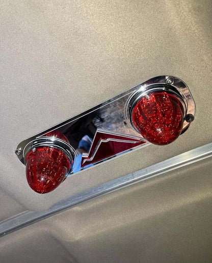 Set of 2 Blue LED Dome Light Trims for Freightliner Cascadia (2017–2023) 32402004400034