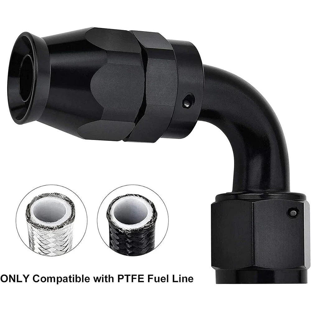 Set of 4 90 Degree 6AN PTFE Hose End Fittings for PTFE Hose Only