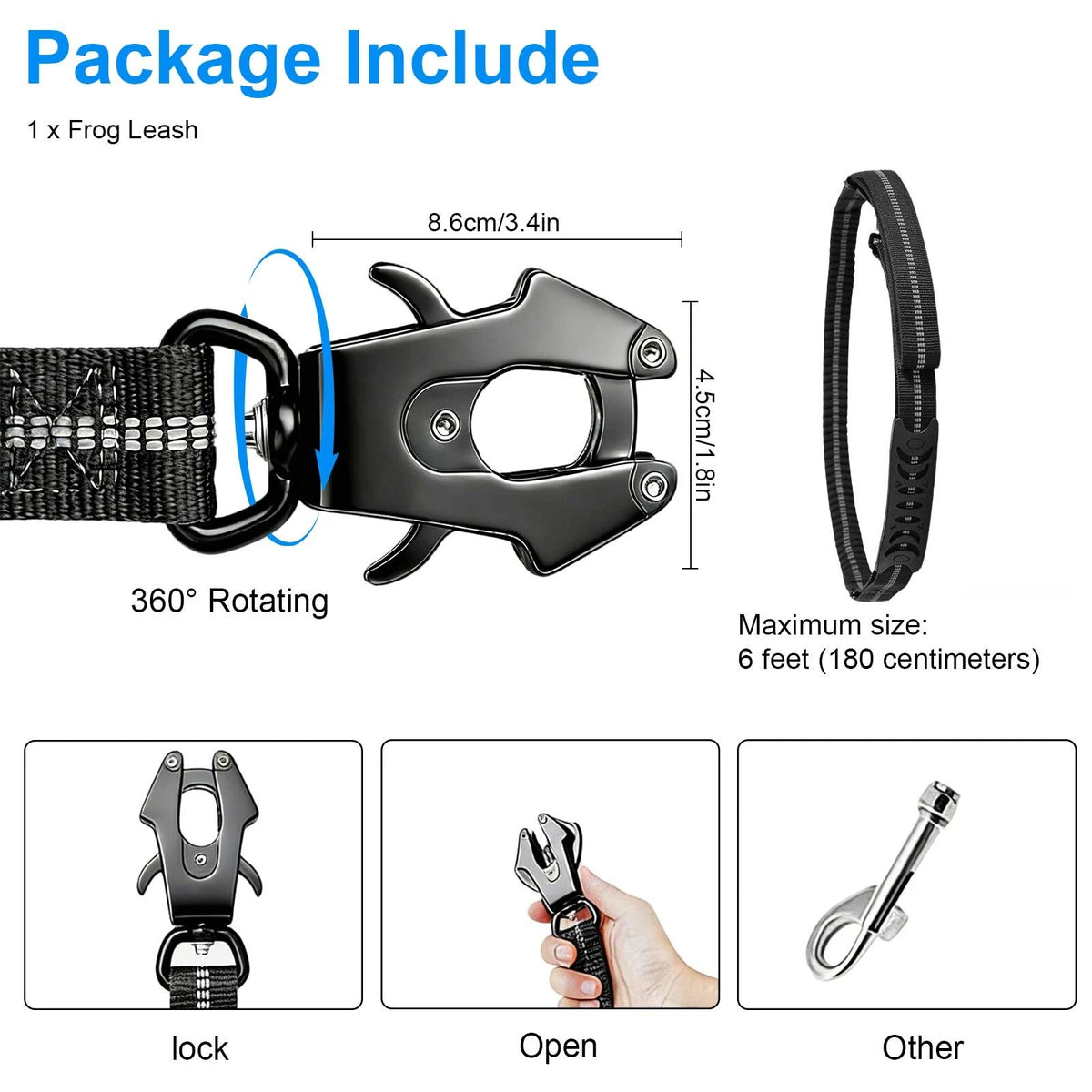 4 in 1 Bungee Dog Leash for Traffic Control & Seat Belt Clip