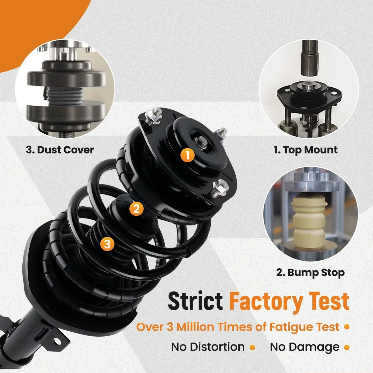 Set of 4 Struts w/ Coil Spring for Lexus ES350 (2007–2012)