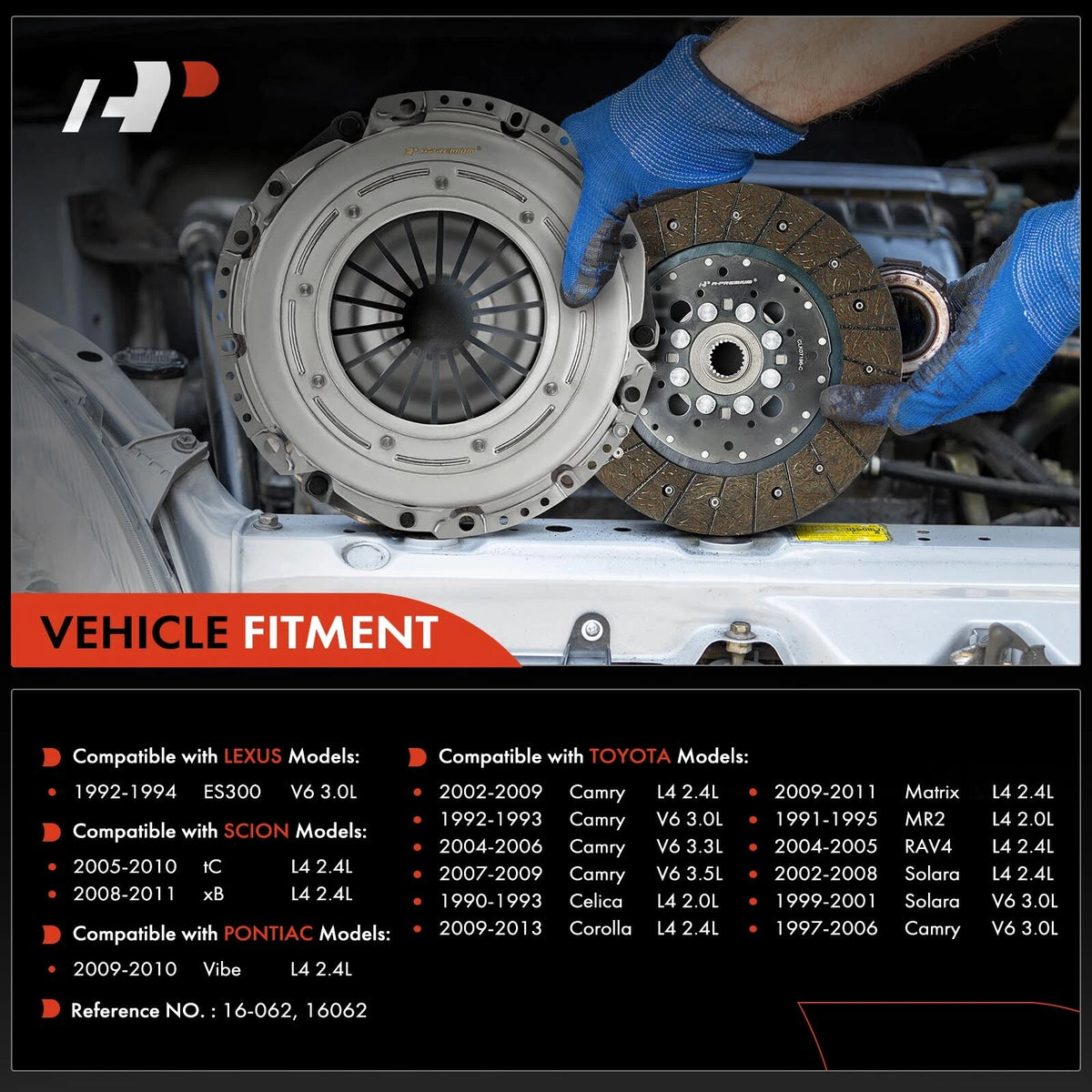 Clutch Kit for Lexus ES300, Toyota Camry, Corolla (1992–1994) 16-062