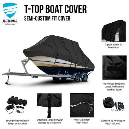 Boat Cover for Key West 244 CC (T-Top, Hard-Top)