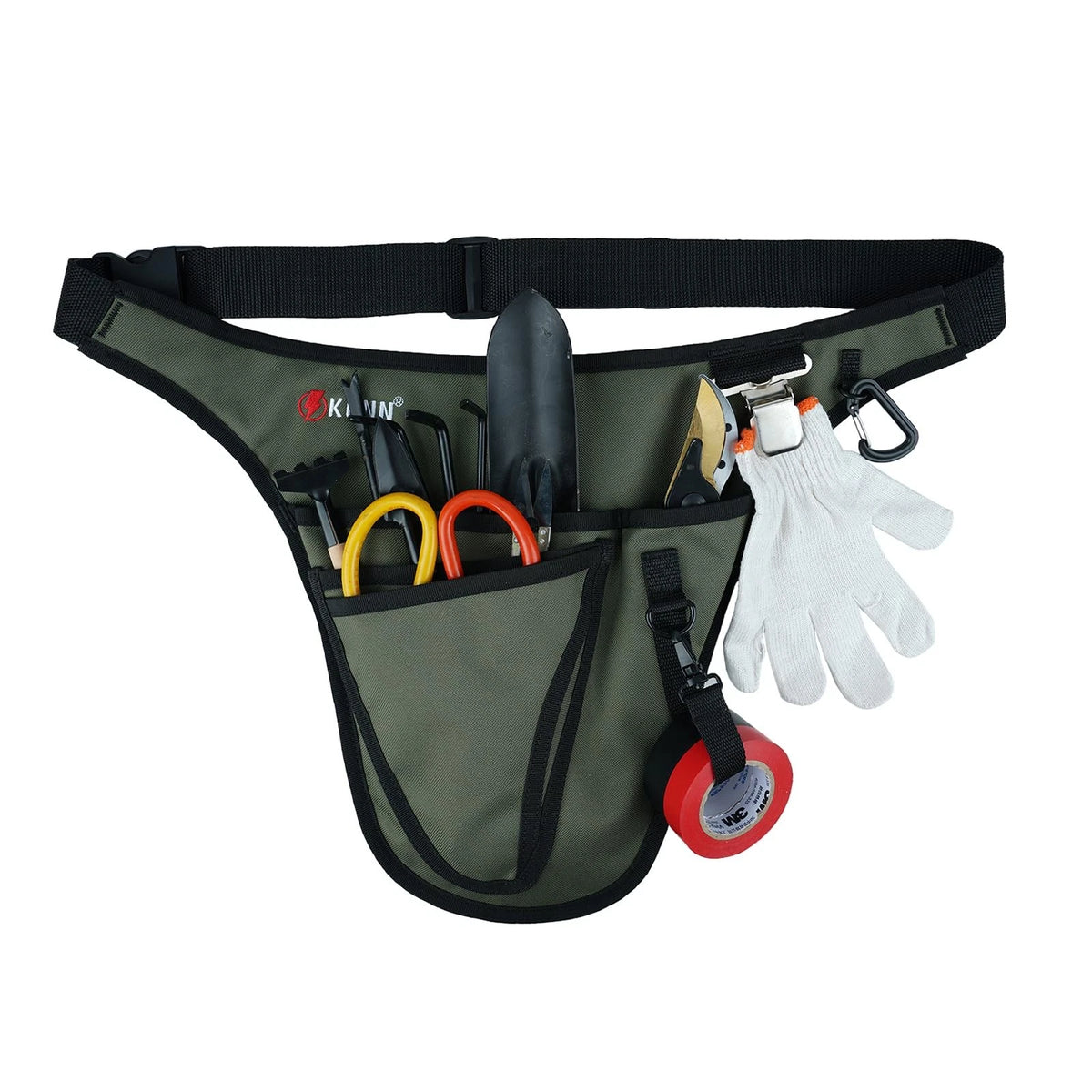 Garden Tool Belt for Adjustable Waist (One Size) - Durable Green