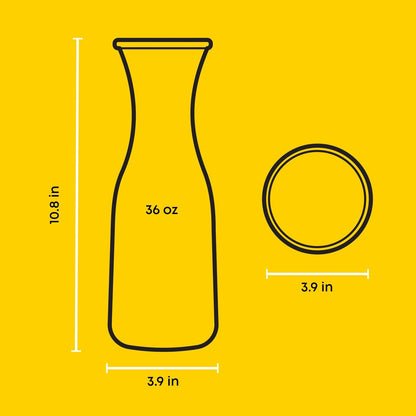 Set of 3 Glass Carafes with Lid, 36 Ounces Each, MP257