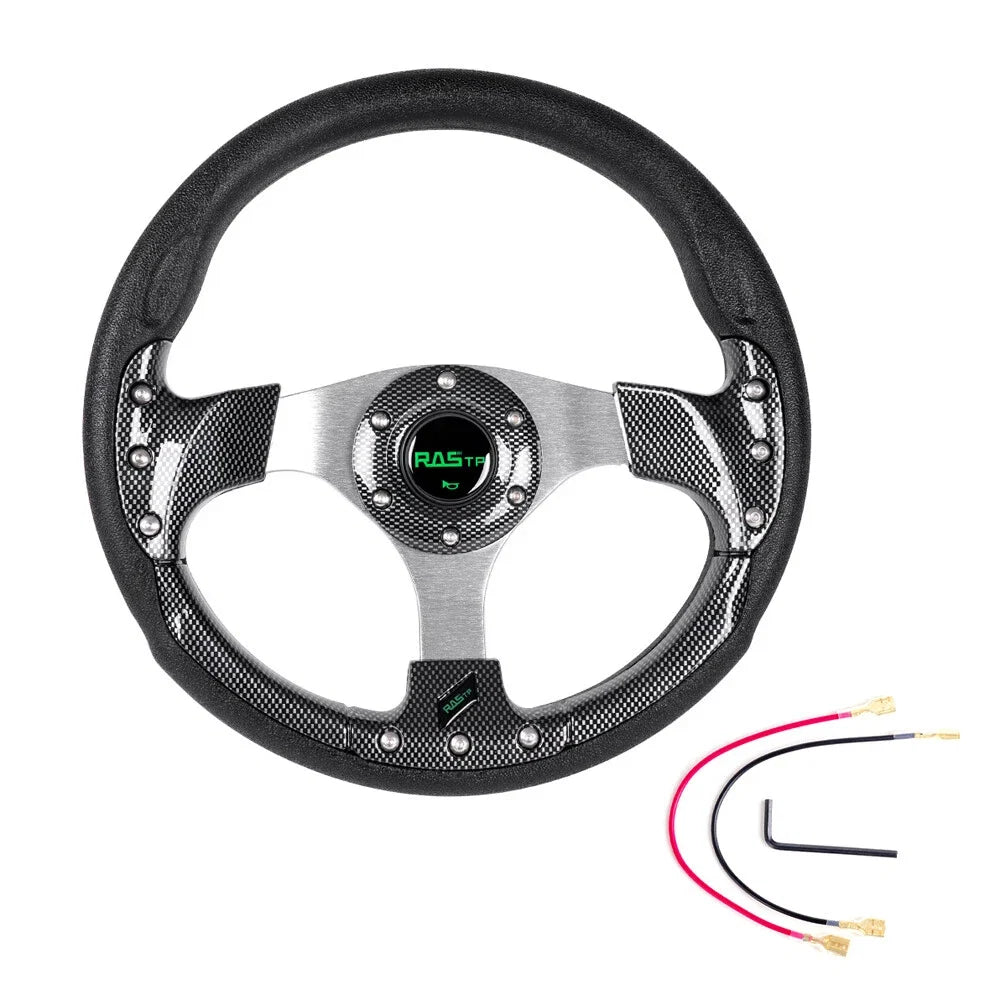 6 Hole Steering Wheel for EZGo Club Car (Universal, Carbon Fiber)