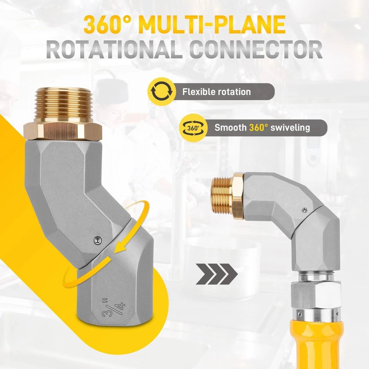 3/4" Gas Hose Connector Kit for Kitchen (1675KIT48)