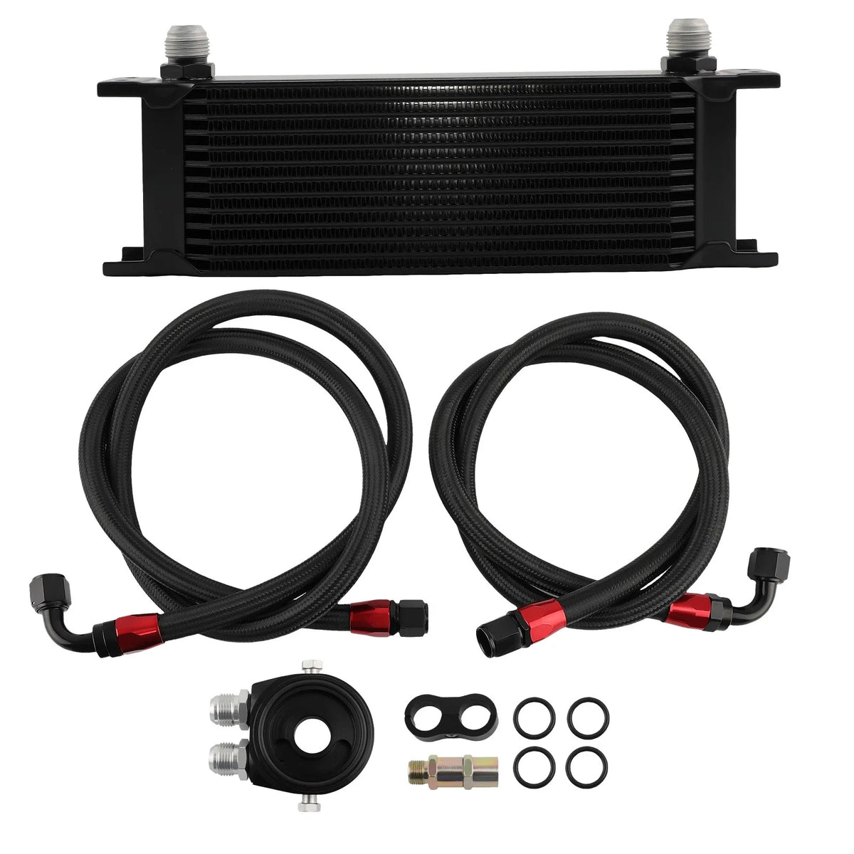 13 Row AN10 Oil Cooler Kit w/ 3/4-16 & M20-1.5 Filter Adapter