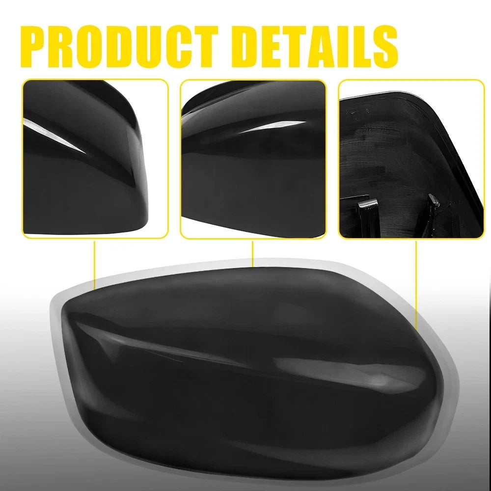 Set of 2 Gloss Black Exterior Rear View Mirror Cover Trim for Honda Accord (2008–2013)