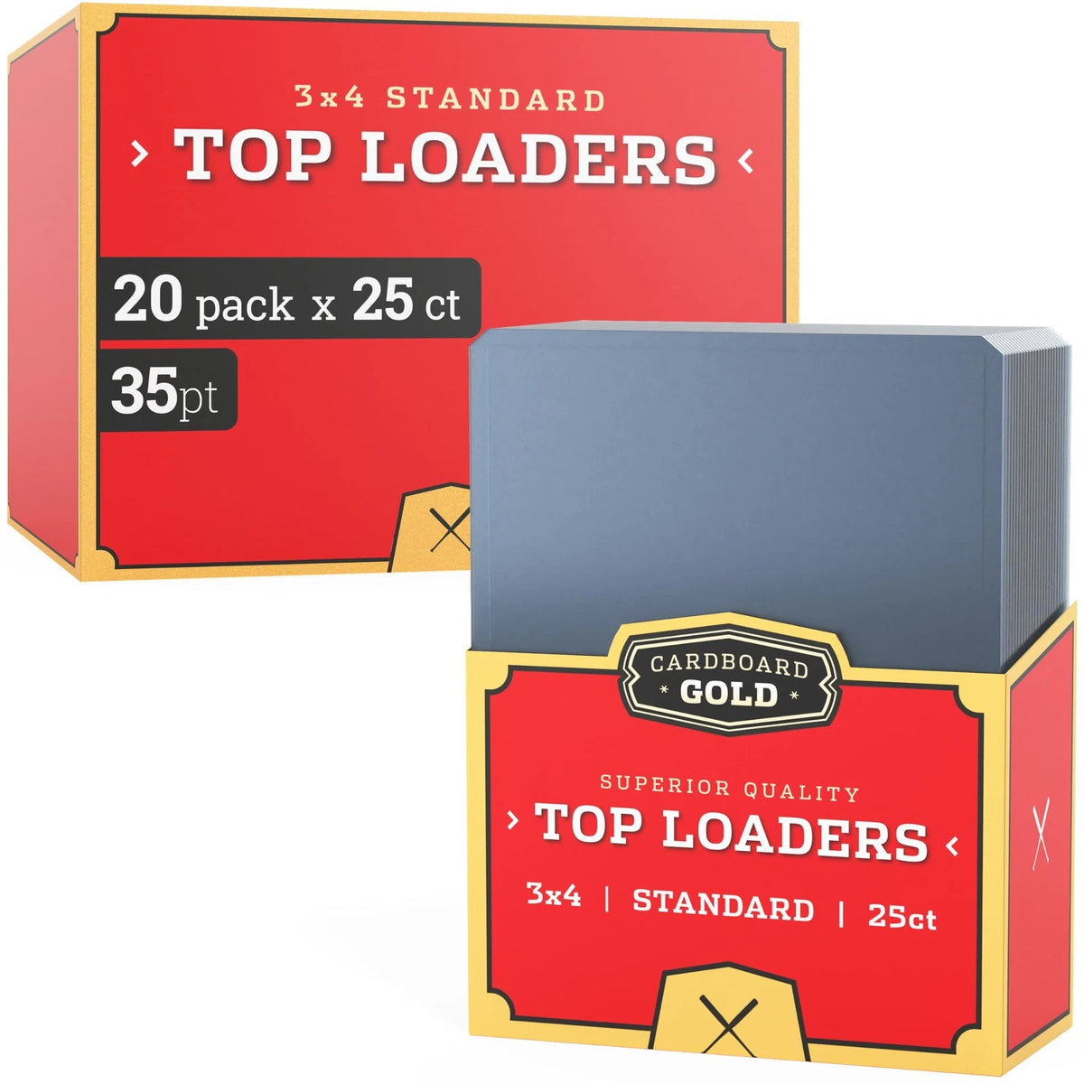 500 Count 35pt Top Loaders for Trading Cards (3x4 Inch)