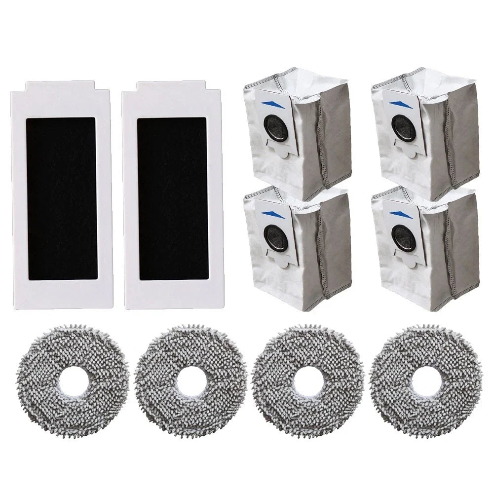 12-Piece HEPA Filter Dust Bag Cleaning Pad Kit for DEEBOT T30S PRO
