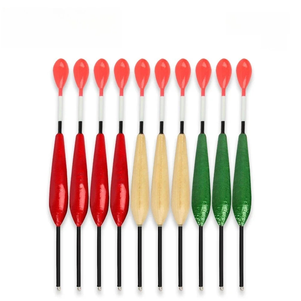 10 Pack Balsa Wood Fishing Floats - High Buoyancy for Long Distance Cast