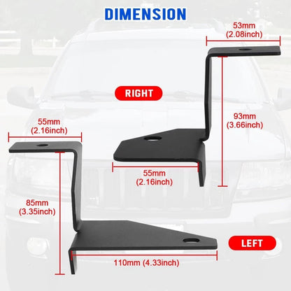 Pair of Pillar Ditch Light Mounting Brackets for Jeep Grand Cherokee WJ (1999–2004)