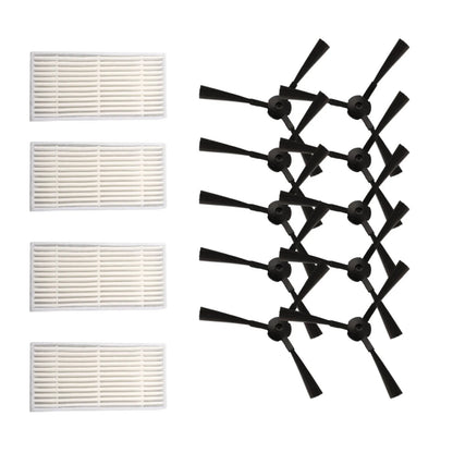 10pcs Side Brush & 4pcs Filter Mesh for Ariete Briciola 2711-2717 (2019)