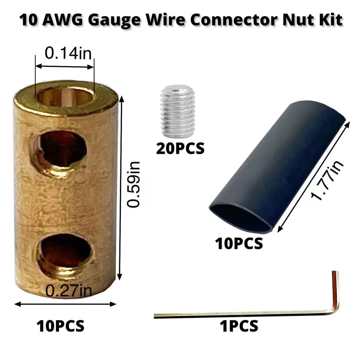 10Pcs 10 AWG Gauge Wire Connector Nut Kit, 60A Splicing, Red