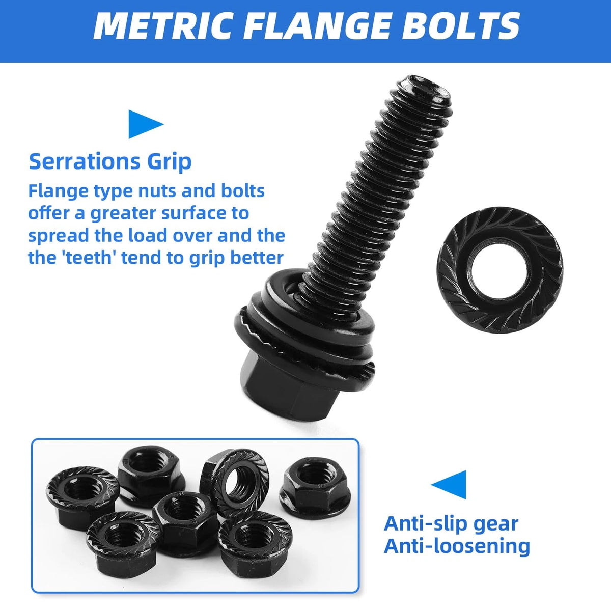 Set of 280 Metric Flange Bolts M6 M8 M10 for Automotive Applications