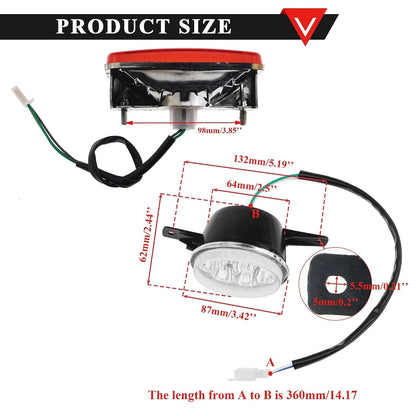 12V LED Headlight Tail Brake Light for 110cc 125cc 150cc 200cc Motorcycle