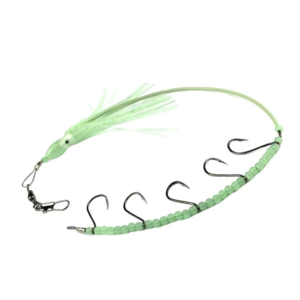 33cm Saltwater Trolling Lure for Fishing (PVC, Metal, Glow Beads)