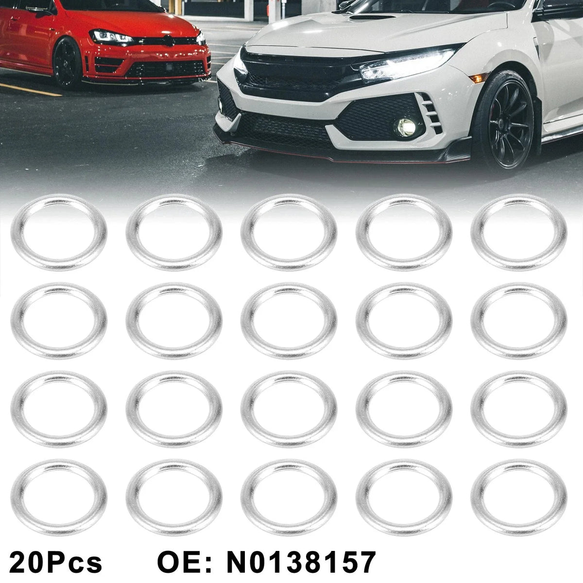 20pcs M14 Oil Drain Plug Gasket for Volkswagen Audi (N0138157)