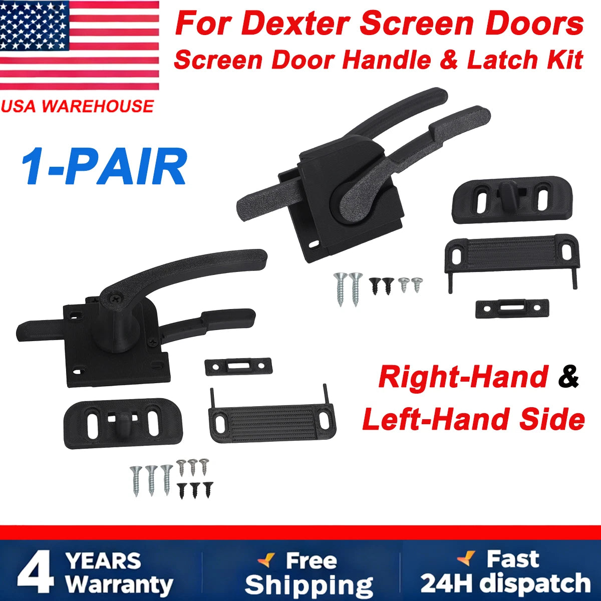 Lever Latch Kit Set of 2 for Dexter Screen Door Handle (4725-06, 990003-02-SP)