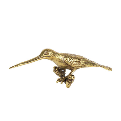 Small Solid Brass Bird Figurines Hummingbird Antique Statue Decor