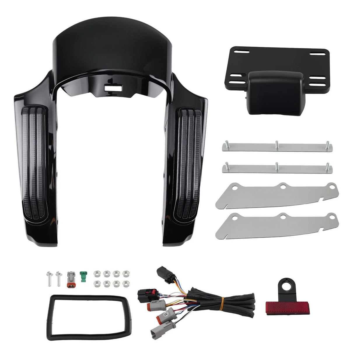 Rear Fascia LED Fender for Touring (2014–2023) Smoke Light Brake Tail ABS