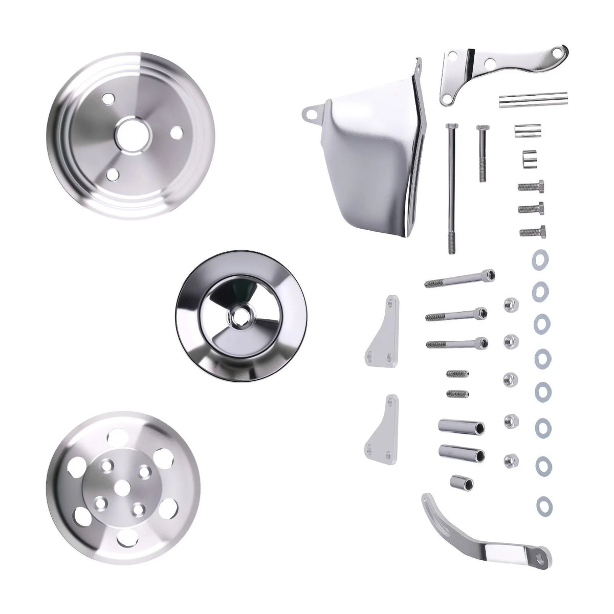 Water Pump Pulley Bracket Kit for Small Block Chevy 307 327 350 400 305 (1969–1986)