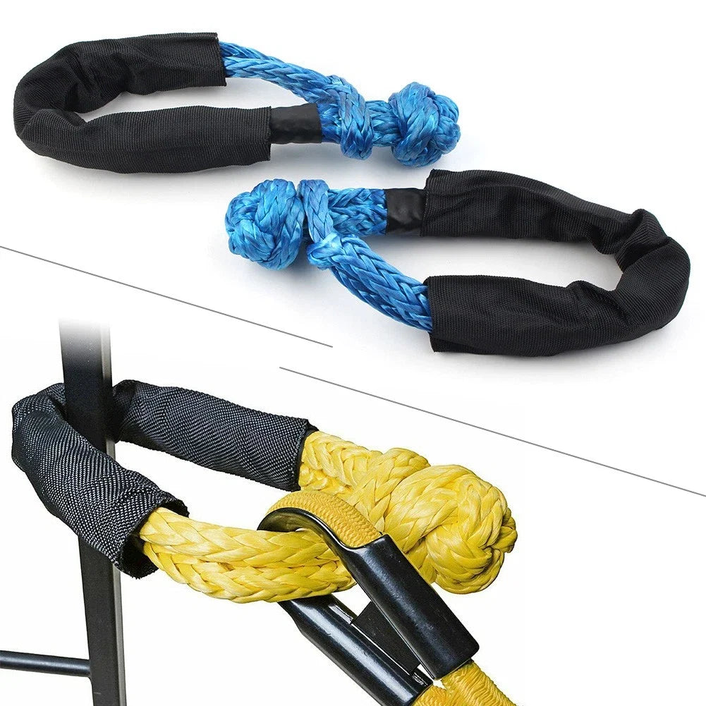 2X 1/2" Synthetic Soft Shackle Recovery Straps 38000 LBS Pair
