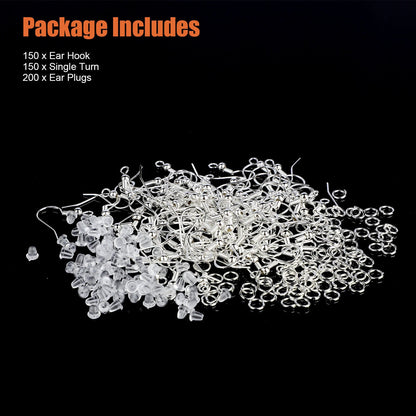 Set of 500 Jewelry Making Findings 925 Sterling Silver Earring Hooks