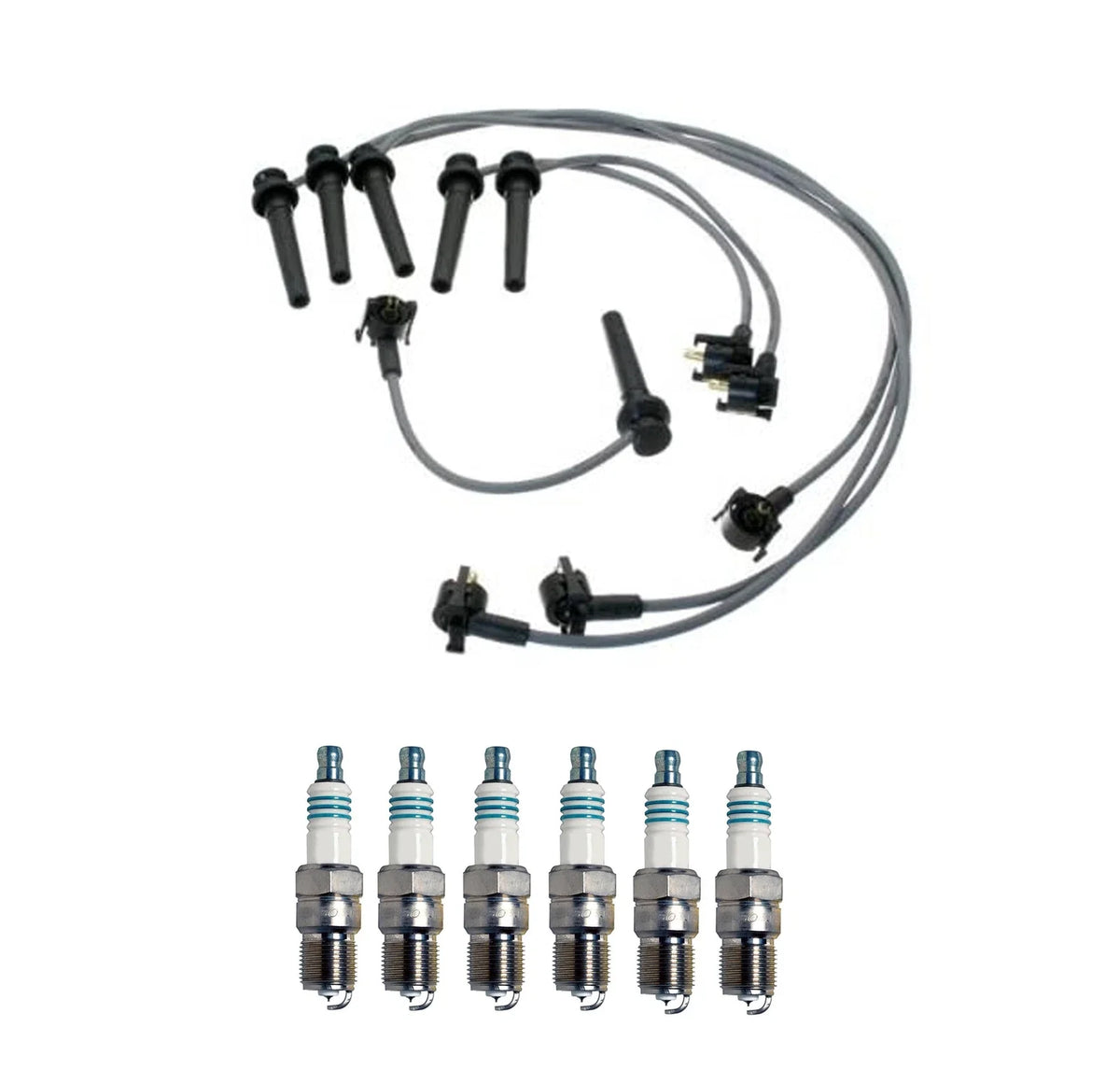 Denso Wire Set & 6 Iridium Power Spark Plugs for Ford Mercury 2.5 V6 (1991–2003)