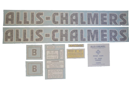 Vinyl Decal Set for Allis Chalmers B (Even Letters, Black)
