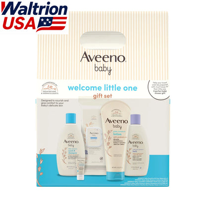 Set of 5 Aveeno Baby Welcome Little One Gift Set (Wash, Shampoo, Lotion, Wipes, Balm)