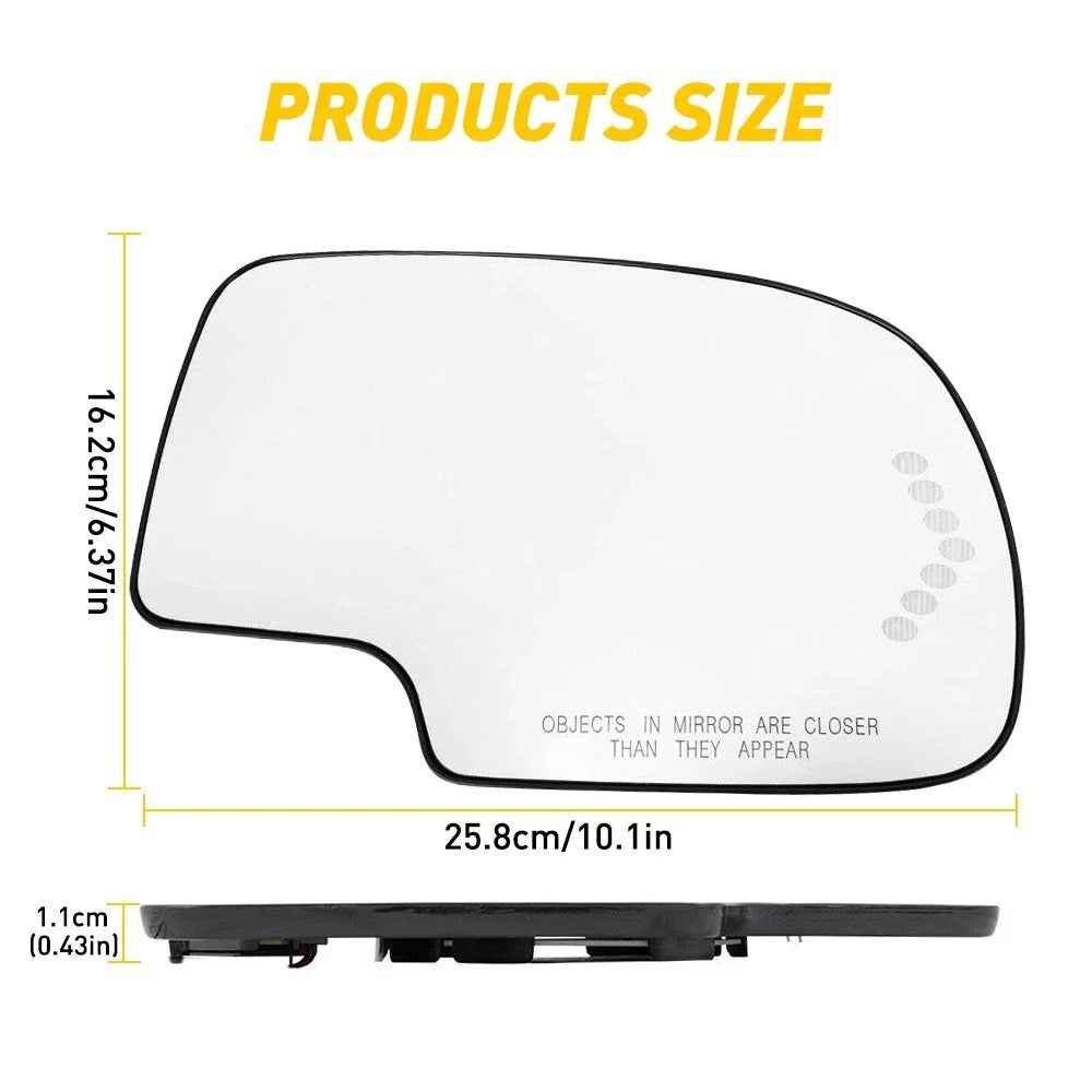 Pair Heated Side Mirror Glass w/ Turn Signal for Chevy GMC Cadillac