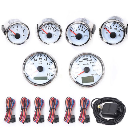 6 Gauge GPS Speedometer Kit for Universal Car Marine Truck Yacht Waterproof