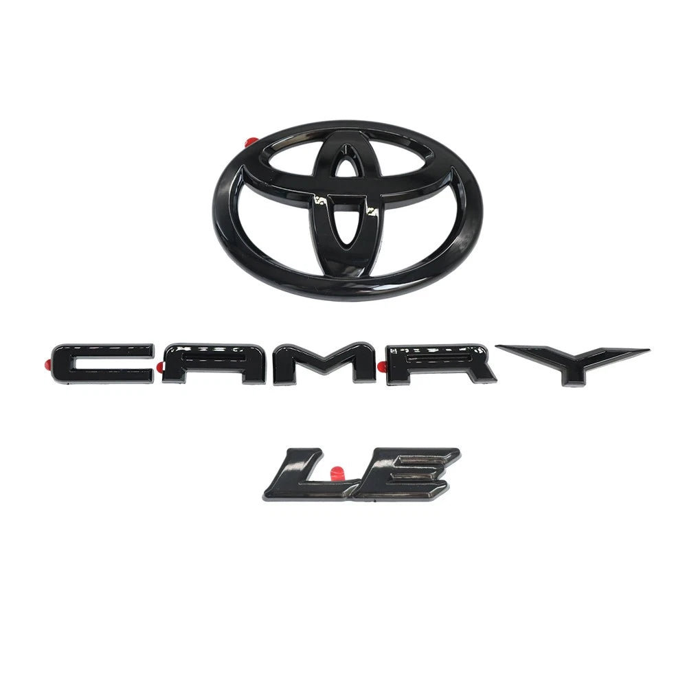 3pcs Emblem Overlay Kit for Toyota Camry (2018–2024) PT948-03191-02 Gloss Black