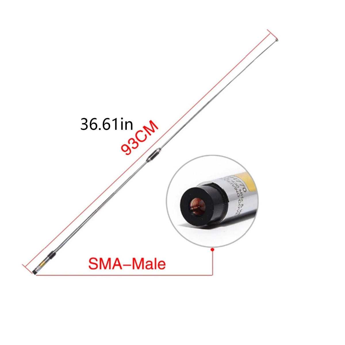 1Pc Dual Band VHF/UHF SMA-M BNC Antenna for Motorola Kenwood