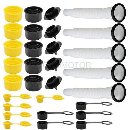 5X Replacement Gas Can Spout Nozzle Vent Kit for Plastic Gas Cans (Old Style)