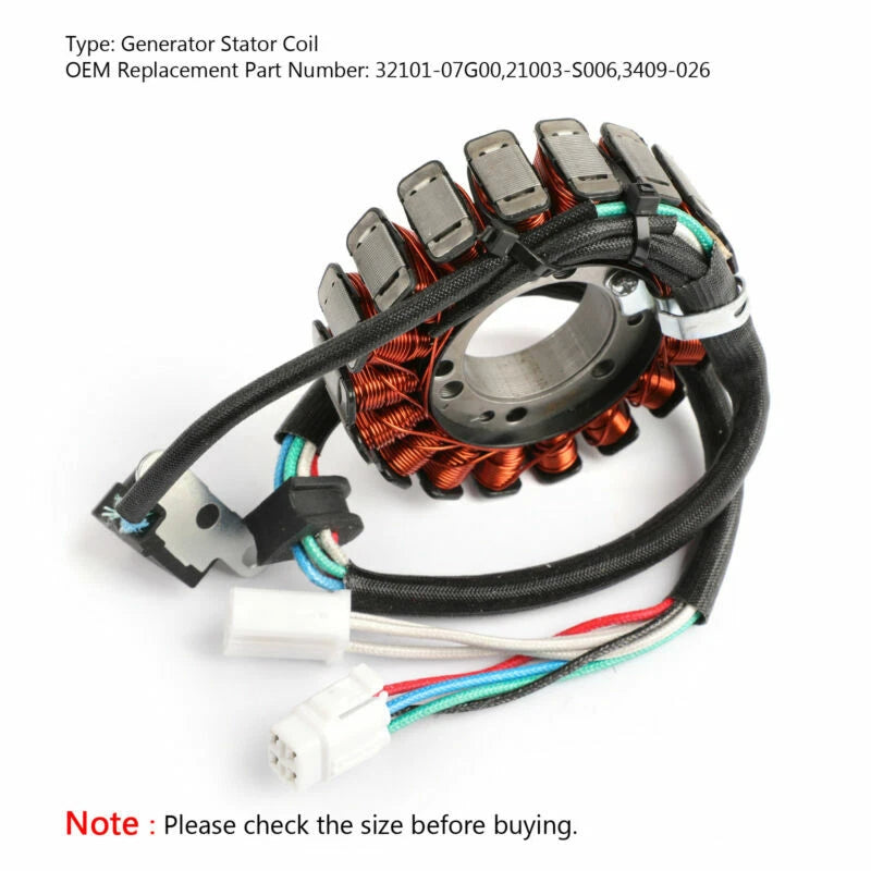 Magneto Generator Stator Coil for Kawasaki KFX400 KSF400 (2003–2007) 21003-S006, 32101-07G00, 3409-026