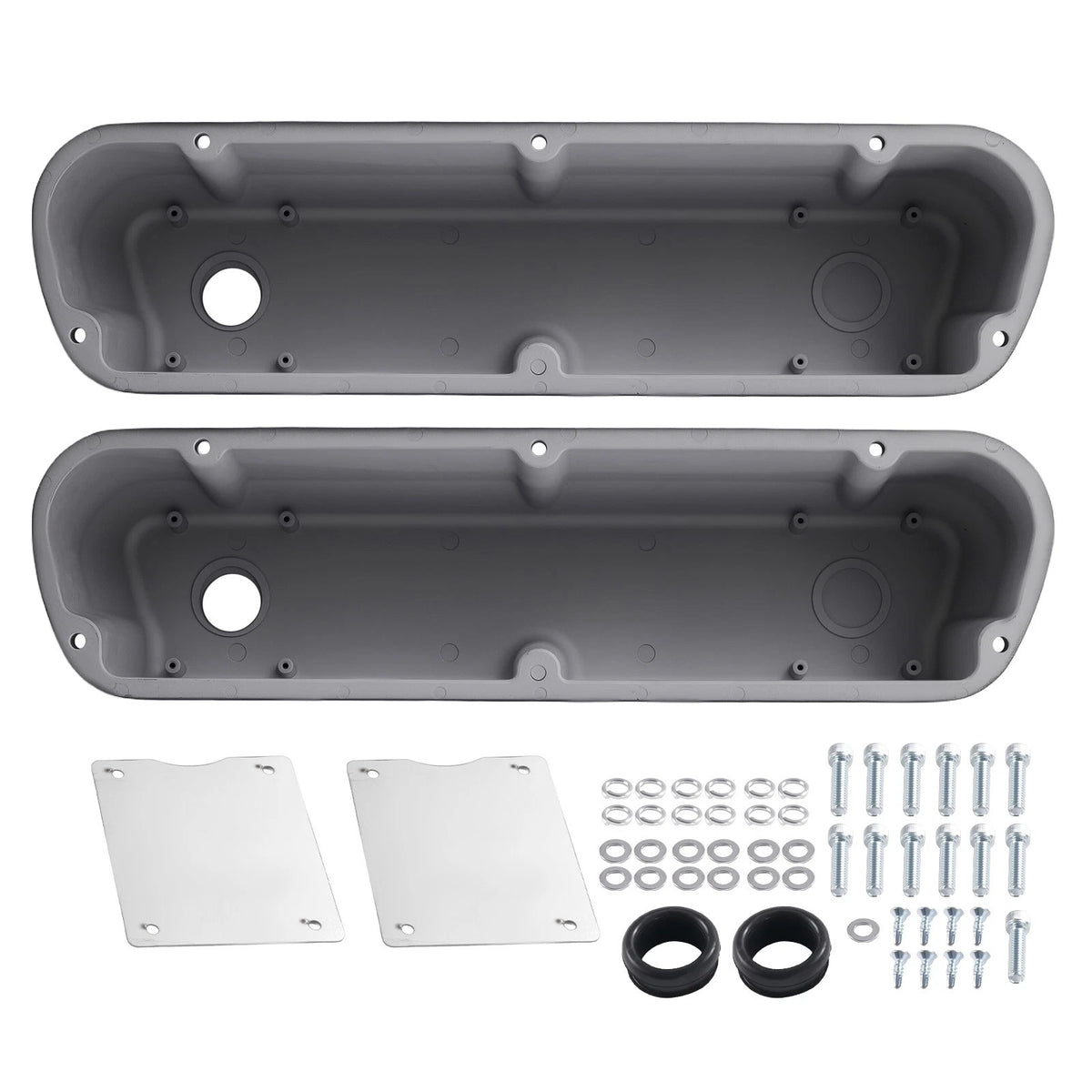 Black Finned Aluminum Valve Cover for Ford 289 302 351W (1962–1985) 7VY45Q
