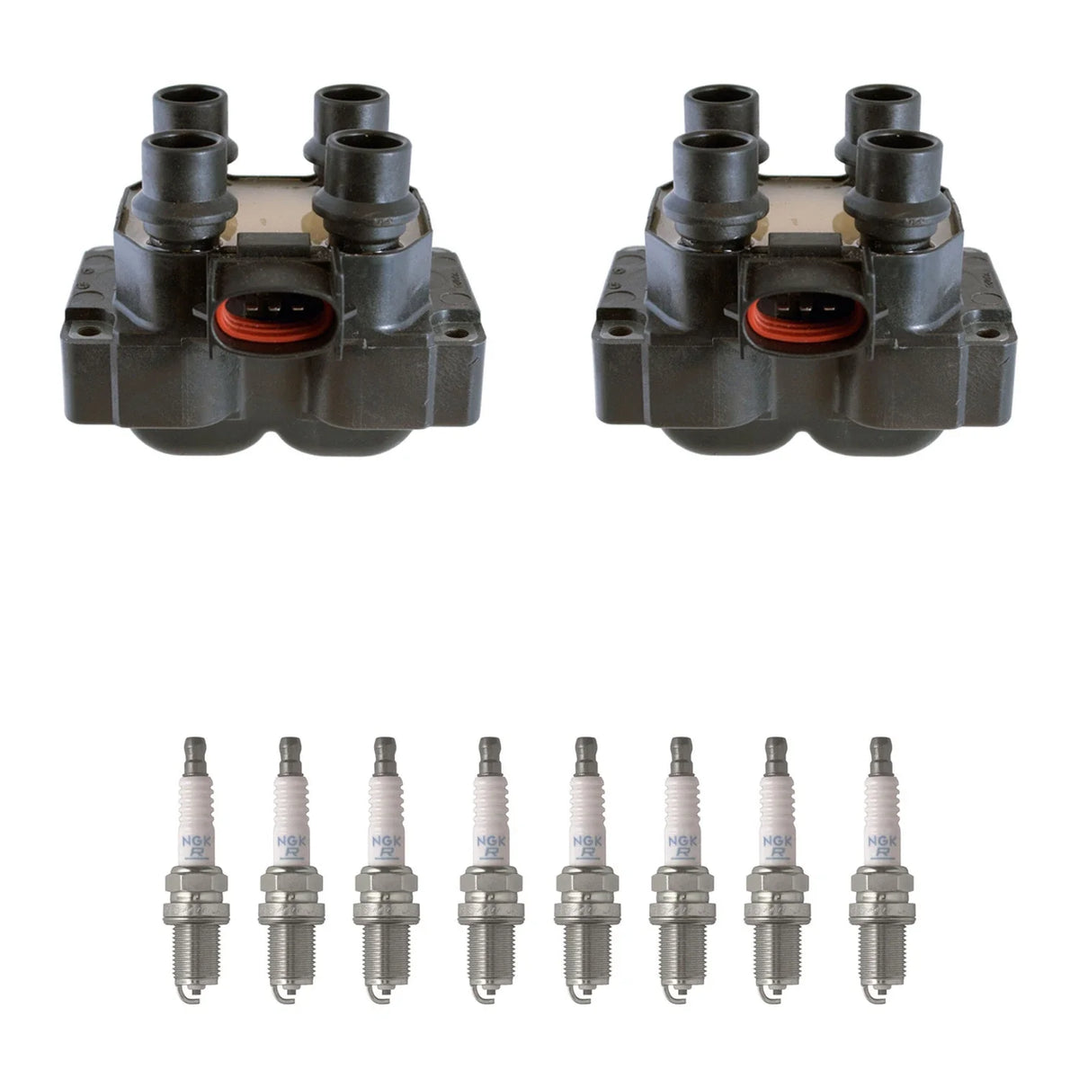 Set of 2 Ignition Coils & 8 NGK Spark Plugs for Mazda B2300 B2500 Ranger (1998–2005)