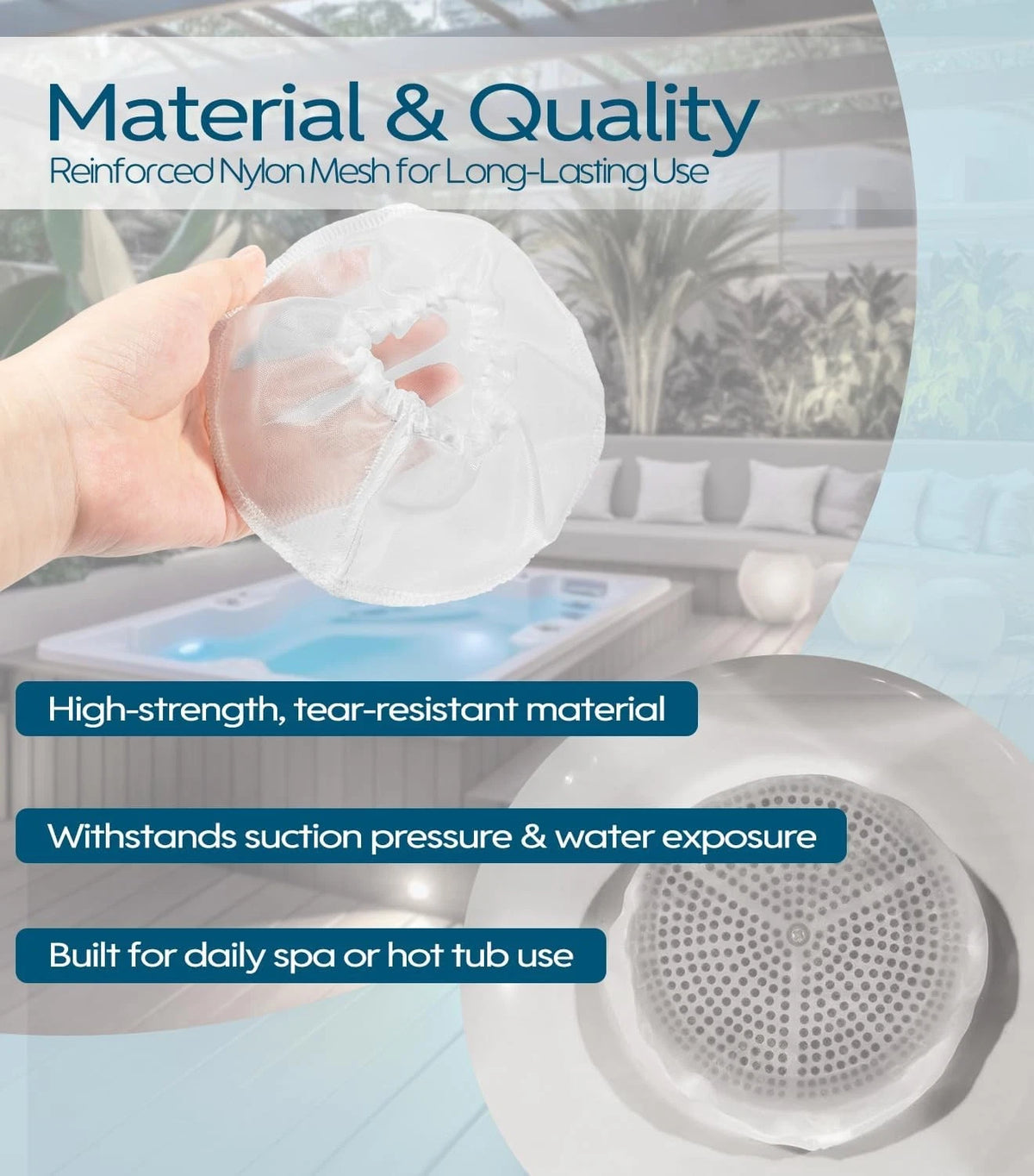 Universal Mesh Drain Cover for Sundance, Jacuzzi & Sweetwater Spas