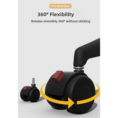 Swivel Chair Caster with Brake and TPE Silent Wheels for Multi-surface Use