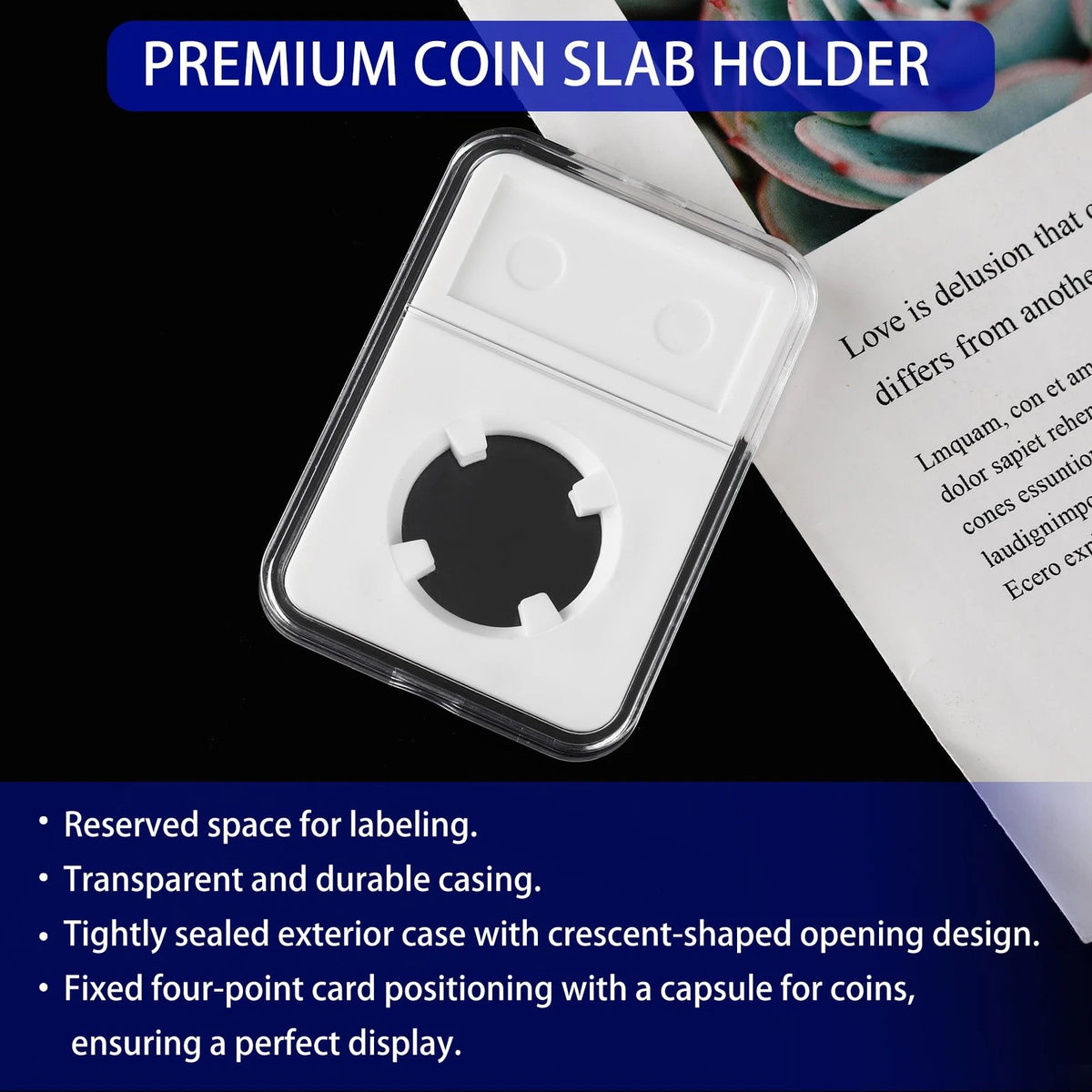 10-Pack 18mm Coin Slab Display Holder for Seated Coins